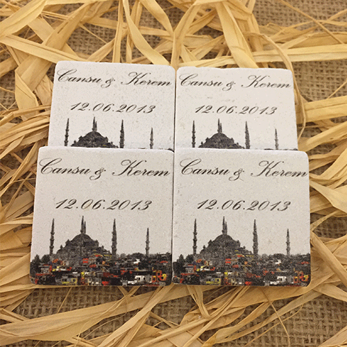 Doğal Taş Baskı Magnet Söz,Nişan,Kına,Nikah Kınahediyelik
