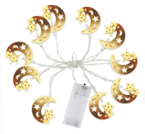 2 Mt Ay Yıldız Ramazan Temalı Pilli Gün Işığı Led Işık