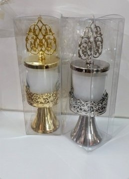 1 Paket Küçük Bardak Mumluk Ayaklık ve Tepelikli