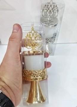 1 Paket Küçük Bardak Mumluk Ayaklık ve Tepelikli