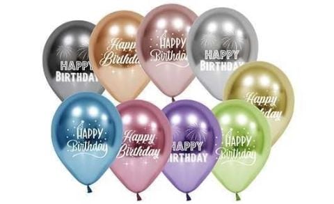 BALON KROM PARLAK HAPPY BIRTHDAY KARIŞIK PK:50
