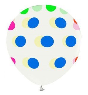 100 LÜ ŞEFFAF BALON ÇEPEÇEVRE FLORESAN PUANLI