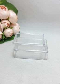 12 li Mika Pleksi Dikdörtgen Büyük Kutu 8,5x5,5x2,5 cm