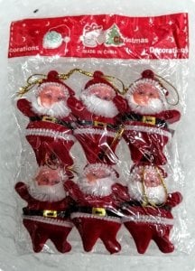 6'lı Mini noel baba süsleri