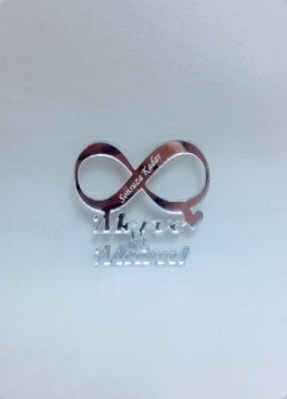 İsim yazılı Sonsuzluk İşareti Pleksi Ayna Nişan, Nikah Şekeri