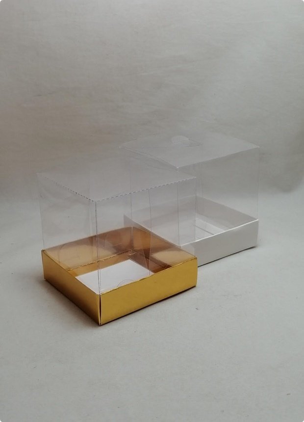12x12x12 cm Altı Karton Üstü Asetat  Kutu