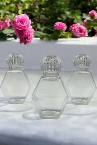 Pvc Altıgen 50 cc Kristal kapaklı Şişe