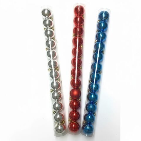 12 Lİ 3 CM Boru Cici Top Yılbaşı ağaç süsü