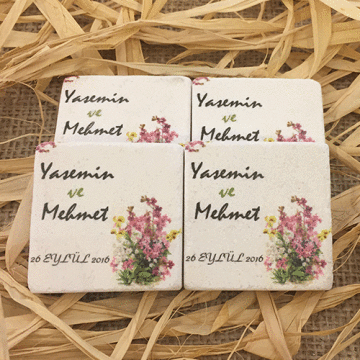 Doğal Taş Baskı Magnet Söz,Nişan,Kına,Nikah Kınahediyelik