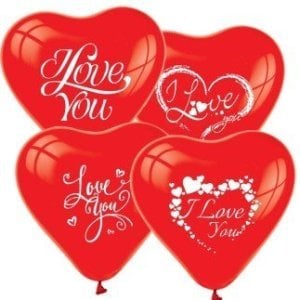100 LÜ BALON 1+1 I LOVE YOU KIRMIZI