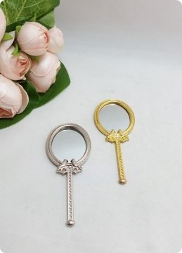 20 li Kuşlu Metal Oval El Kına Aynası