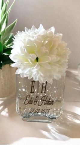 20 Li Cam şişede simli kolonyalı Hediyelik