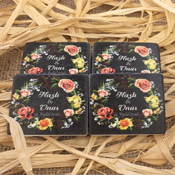 Doğal Taş Baskı Magnet Söz,Nişan,Kına,Nikah Kınahediyelik