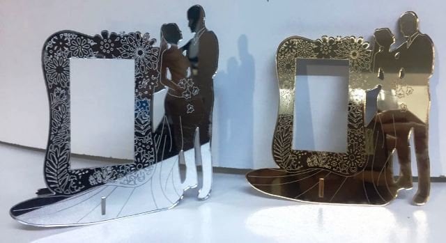 Pleksi ayna Gelin & Damat Ayaklı Resim Çerçeve