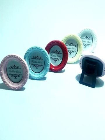 10 Lu Polyester Oval İşlemeli Çerçeve BEYAZ