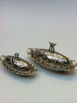 Gümüş kayık Lokumluk oval (4.5x8.5cm)