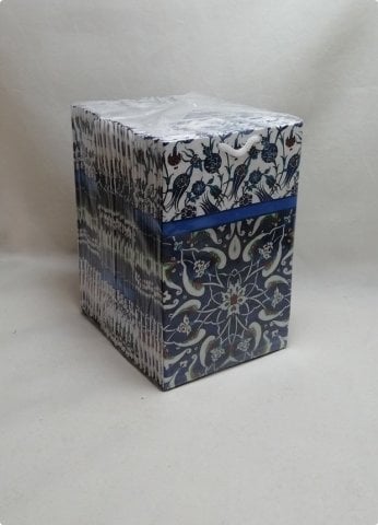 25 Li 11x17 Cm Çini Desenli Karton Çanta Poşet