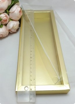 10x28 cm Altı Karton, Üstü Asetat/Şeffaf Kapaklı Diktörtgen Kutu 15 Li