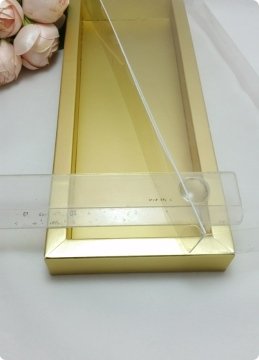 10x28 cm Altı Karton, Üstü Asetat/Şeffaf Kapaklı Diktörtgen Kutu 15 Li