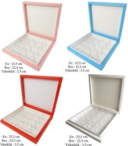 24 Lü Karton Kare Madlen Çikolata Hediye Kutusu (21x21 cm Orta Boy 48 lik)