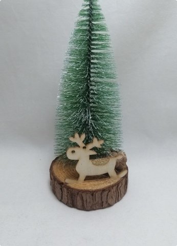 25 cm Mini Masaüstü Geyikli Yılbaşı Çam Ağacı