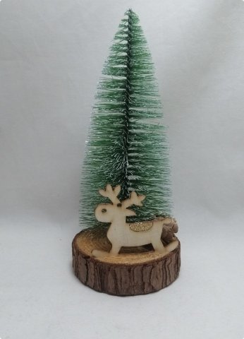 25 cm Mini Masaüstü Geyikli Yılbaşı Çam Ağacı
