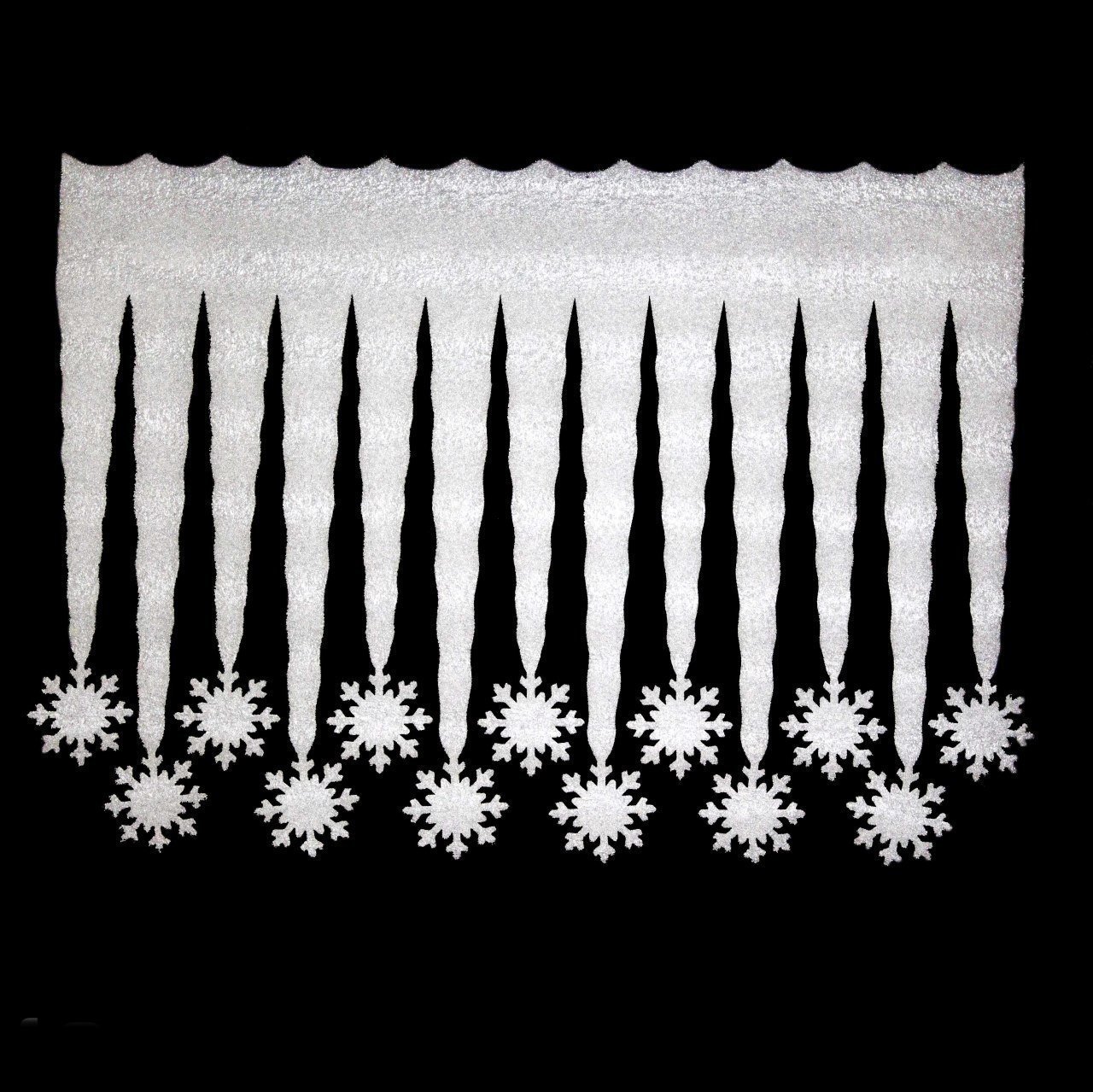 İkili Köpük Sarkıt Kar Tanesi Duvar Süsü 60x43cm
