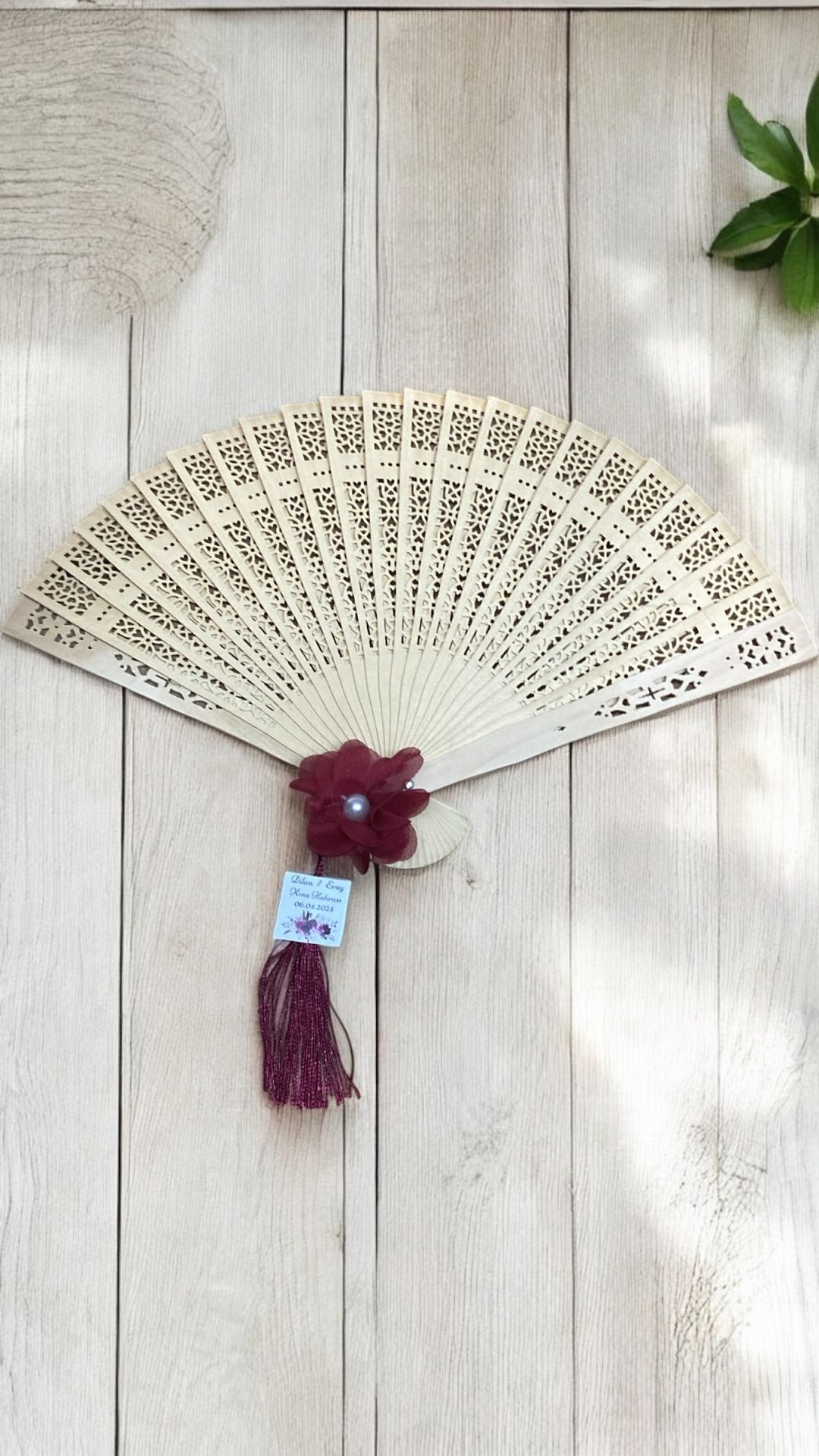 20 Li Lazer çiçekli süslü yelpaze Hediyelik