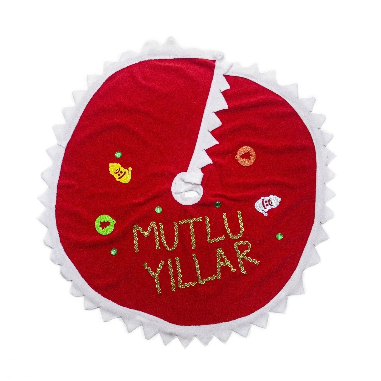 70 Cm Mutlu Yıllar Yazılı Çam Ağacı Altı Örtüsü