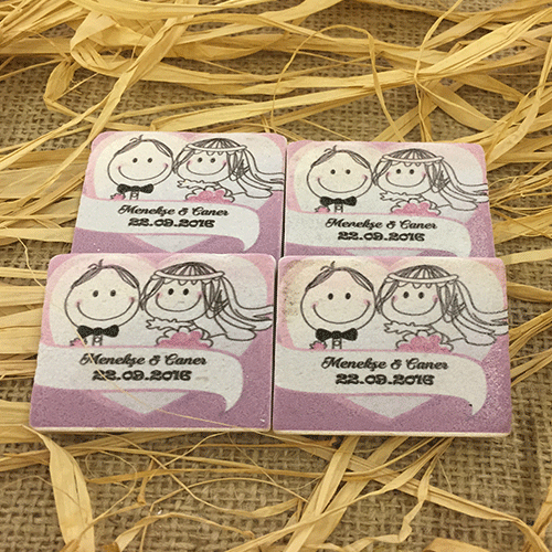 Doğal Taş Baskı Magnet Söz,Nişan,Kına,Nikah Kınahediyelik