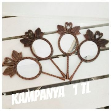 Çift kuğulu metal el ayna (kampanyalı / indirimli ürün)