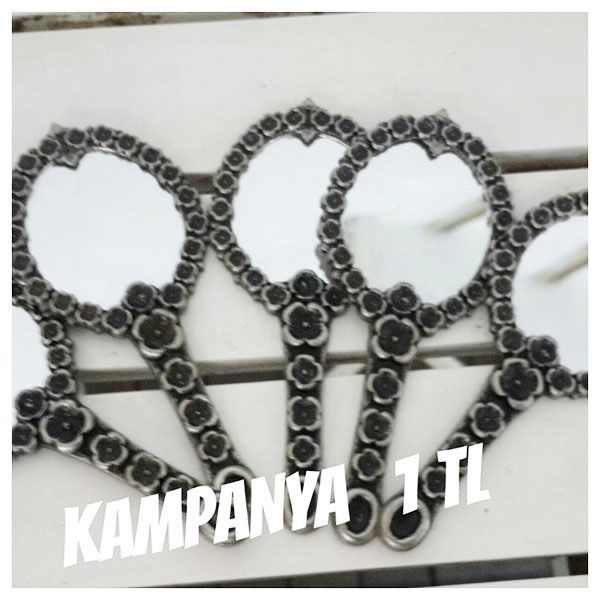 Metal Güllü El Aynası (kampanyalı / indirimli ürün)
