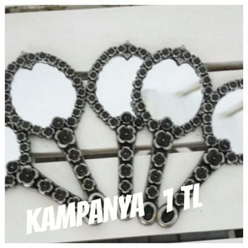 Metal Güllü El Aynası (kampanyalı / indirimli ürün)