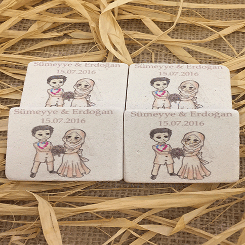 Doğal Taş Baskı Magnet Söz,Nişan,Kına,Nikah Kınahediyelik