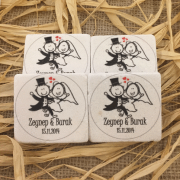 Doğal Taş Baskı Magnet Söz,Nişan,Kına,Nikah Kınahediyelik