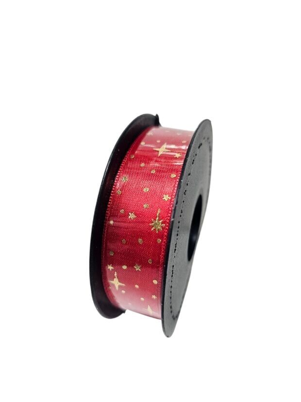 2 Cm (20 Mt.) Yıldızlı Saten Kurdele