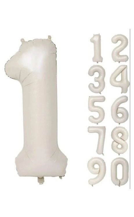 34 inç  Krem  Rengi Folyo balon RAKAM