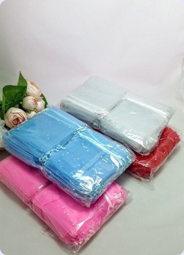 100 lü Büzgülü Tül Kese 9x12 cm