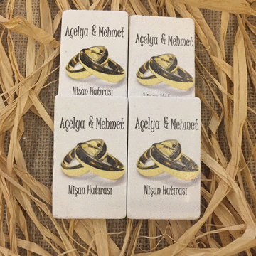 Doğal Taş Baskı Magnet Söz,Nişan,Kına,Nikah Kınahediyelik