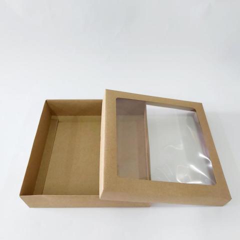 20x20x5 cm Asetat Pencereli Kraft Karton Kutu