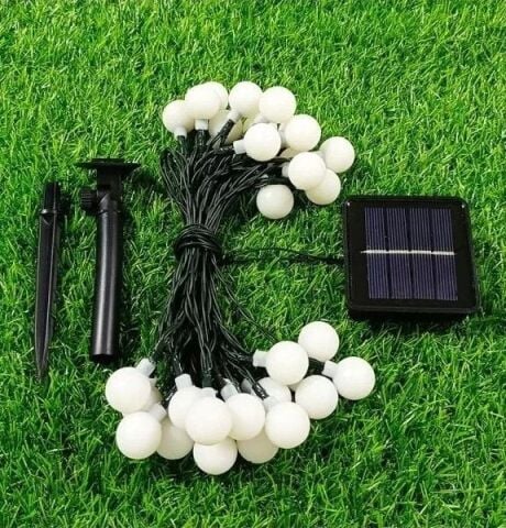 Solar 5 mt 28 Led Top RGB Siyah Kablolu