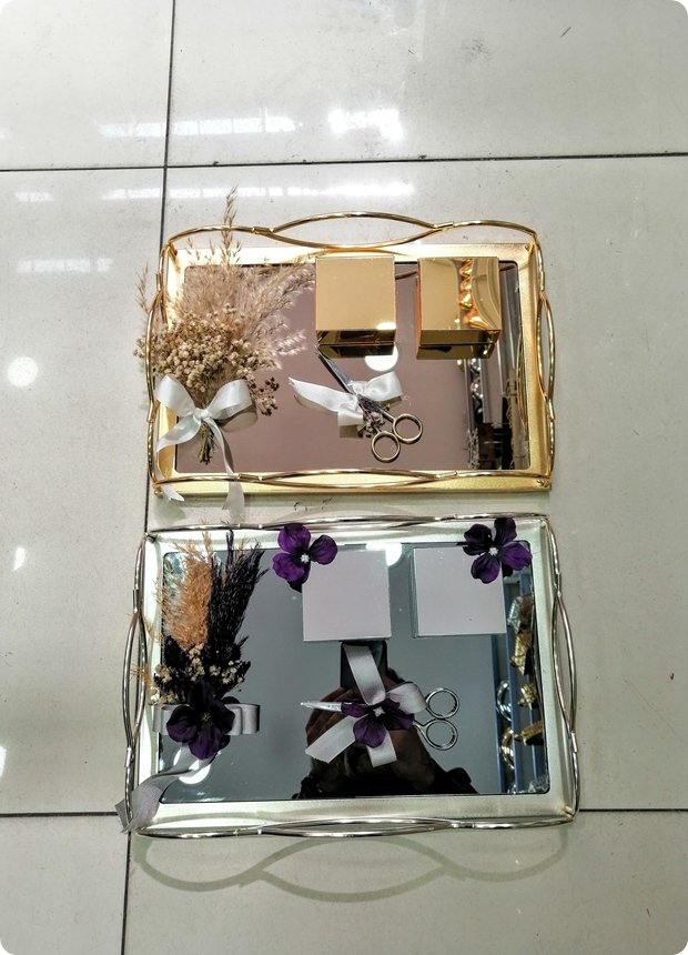Süslü Dalgalı metal set (Damat Kahvesi / Tepsi)