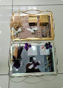 Süslü Dalgalı metal set (Damat Kahvesi / Tepsi)