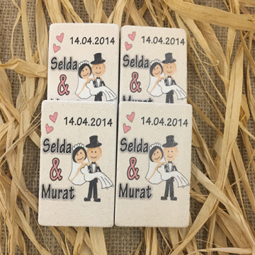 Doğal Taş Baskı Magnet Söz,Nişan,Kına,Nikah Kınahediyelik