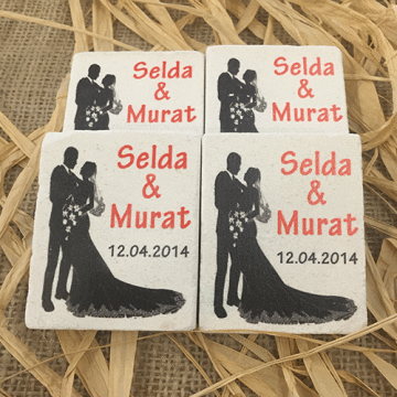 Doğal Taş Baskı Magnet Söz,Nişan,Kına,Nikah Kınahediyelik