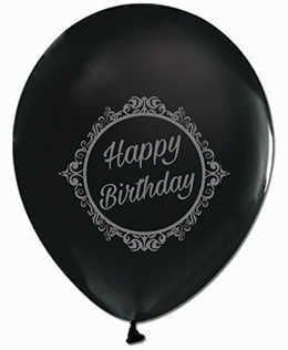 BALON HAPPY BIRTHDAY GÜMÜŞE SİYAH PK:100 KL:50