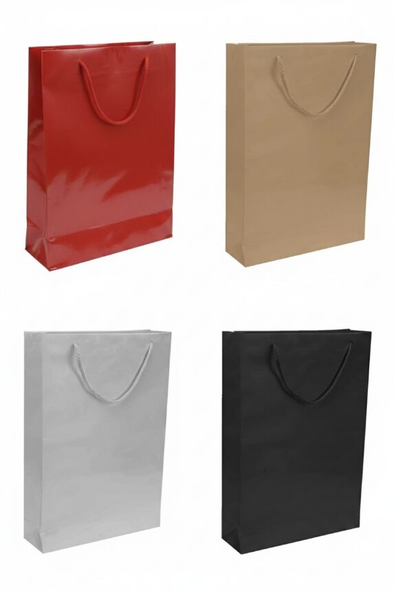 10 Lu Karton Poşet Büyük İpli Çanta 26x40 Cm