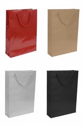 10 Lu Karton Poşet Büyük İpli Çanta 26x40 Cm