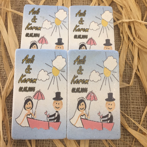 Doğal Taş Baskı Magnet Söz,Nişan,Kına,Nikah Kınahediyelik