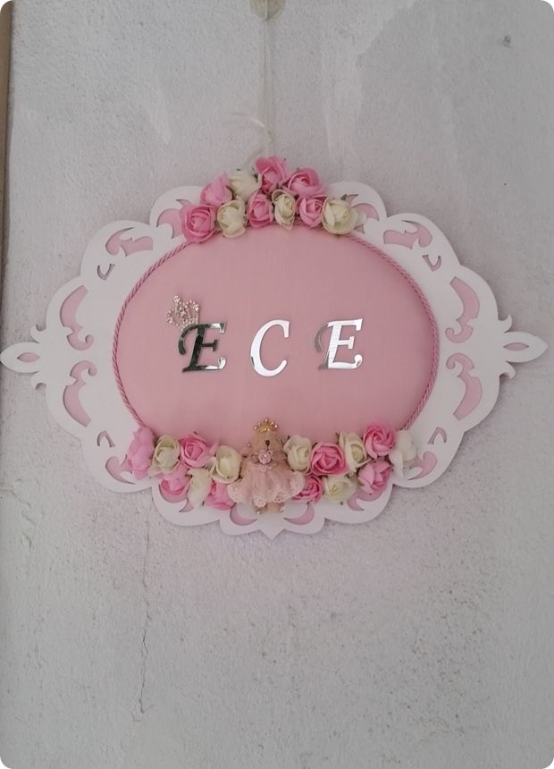 İsme Özel Ahşap Kapı süsü (Bebek,Söz,Nişan)